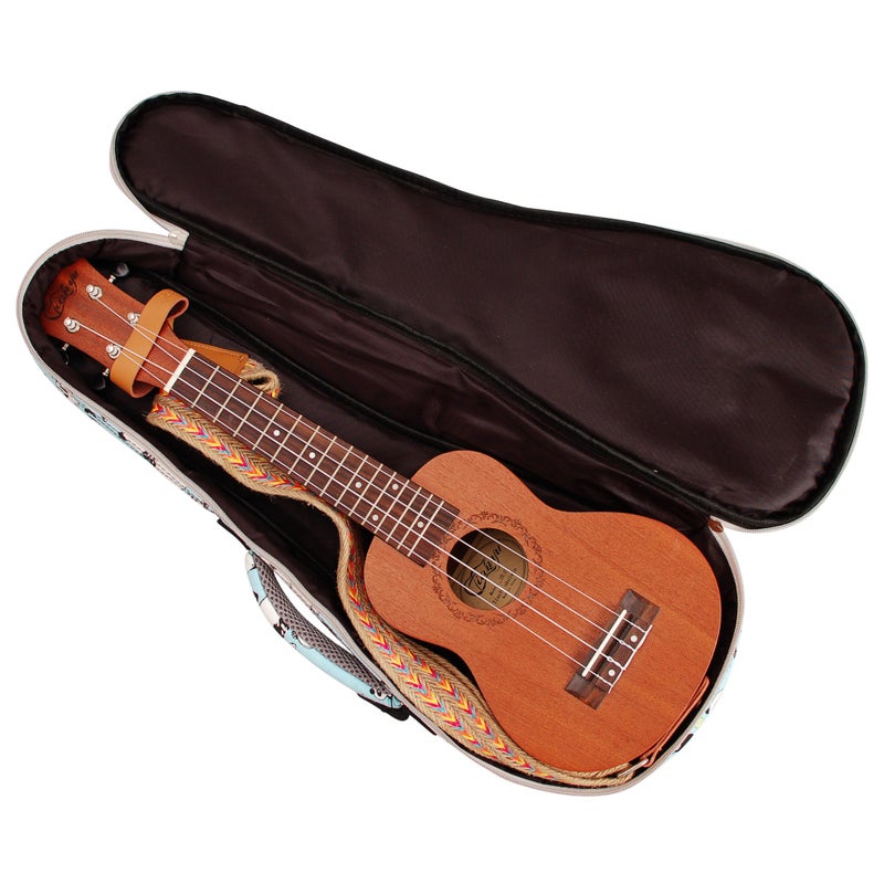 MUSIC FIRST Canvas PANDA ukulele case ukulele bag ukulele cover Ukulele backpack Ukulele Gig Bag (21 inch Soprano, PANDA) - Image 4